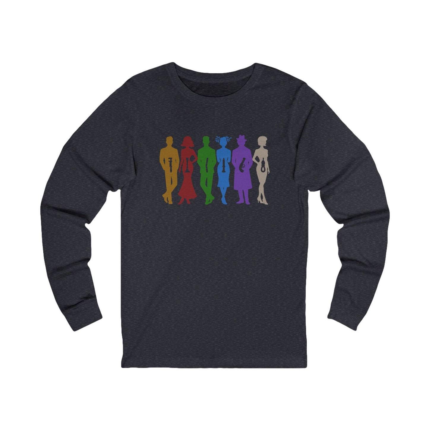 The Usual Suspects, Properly Armed — Clue Retro Long Sleeve (Dark)