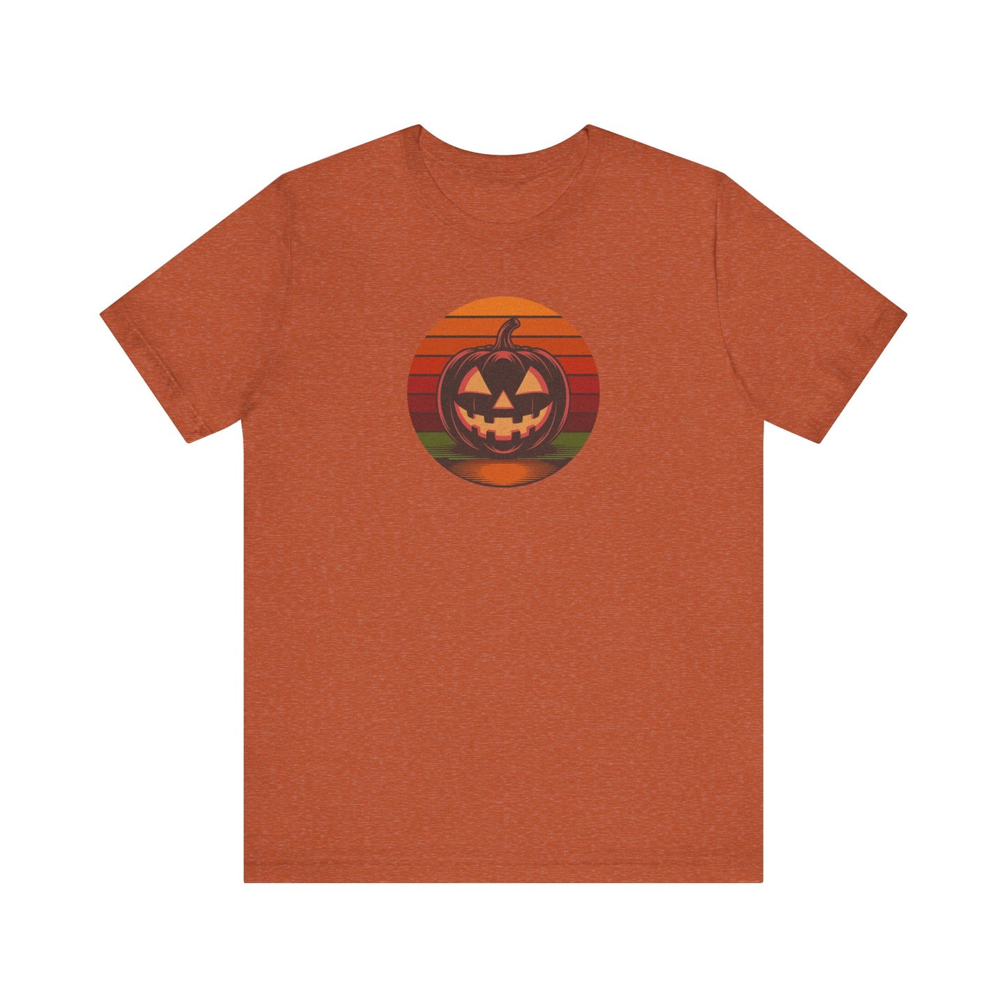Retro Jack: Bold Grin — Halloween Sunset Tee (Light)