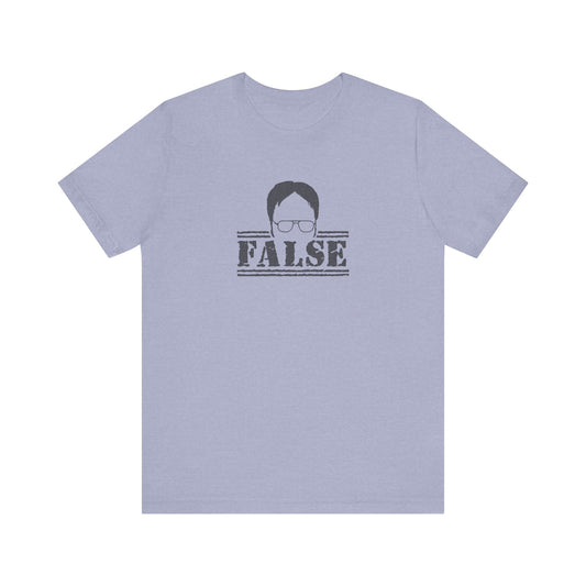 Dwight Schrute FALSE —  The Office-Inspired Retro Tee (Light)
