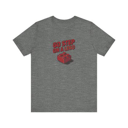 Go Step on a LEGO — Red Plastic Brick Retro Tee (Light)