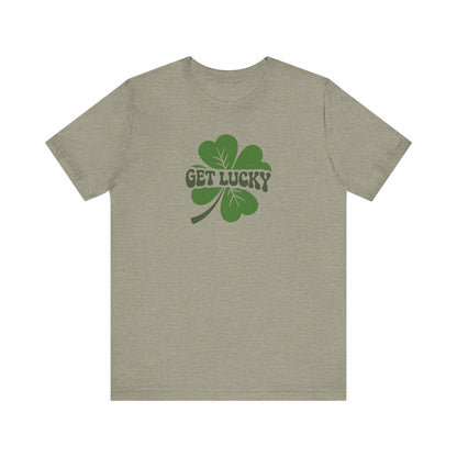 I’m Up All Night to Get Lucky — St. Patrick's Retro Tee (Light)