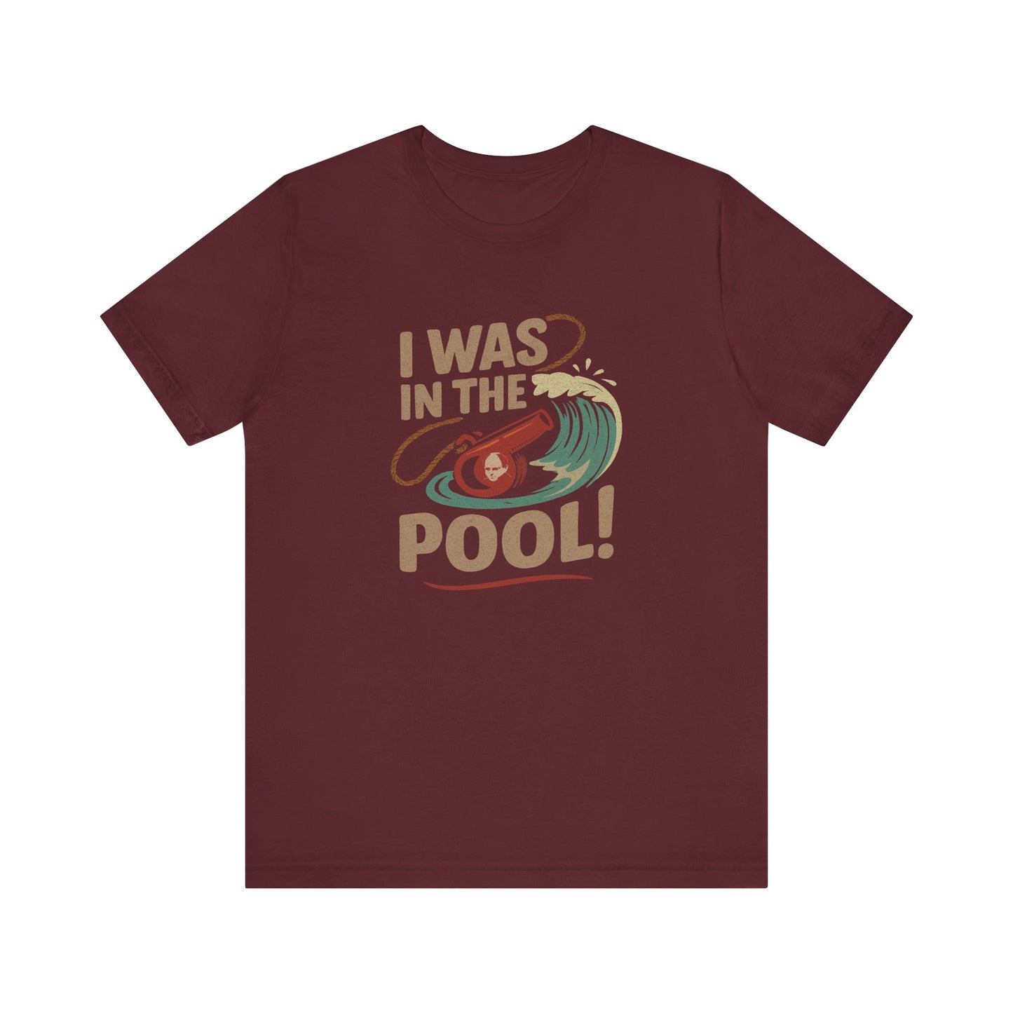 I Was in the Pool! — George Costanza Shrinkage Retro Tee (Dark)
