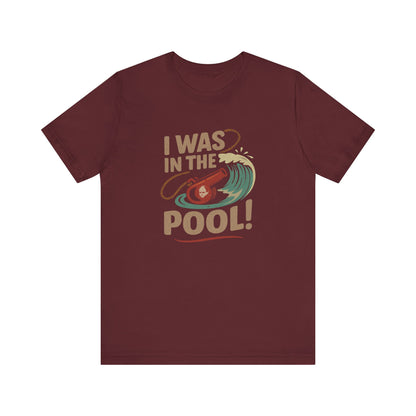 I Was in the Pool! — George Costanza Shrinkage Retro Tee (Dark)