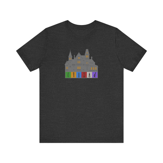 Welcome to Hill House (Off Route 41) — Clue Retro Tee (Dark)