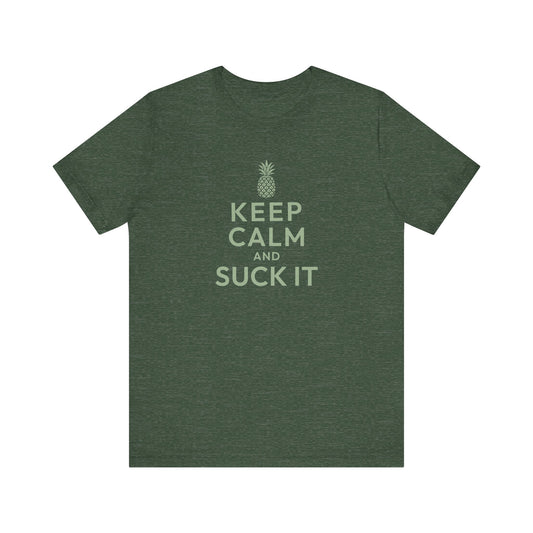 Keep Calm and Suck It — Psych Retro Tee (Dark)
