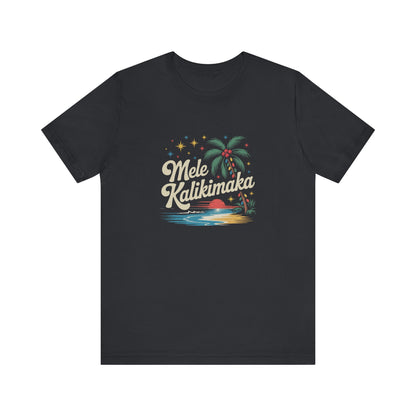 Mele Kalikimaka — Retro Hawaiian Christmas Tee (Dark)