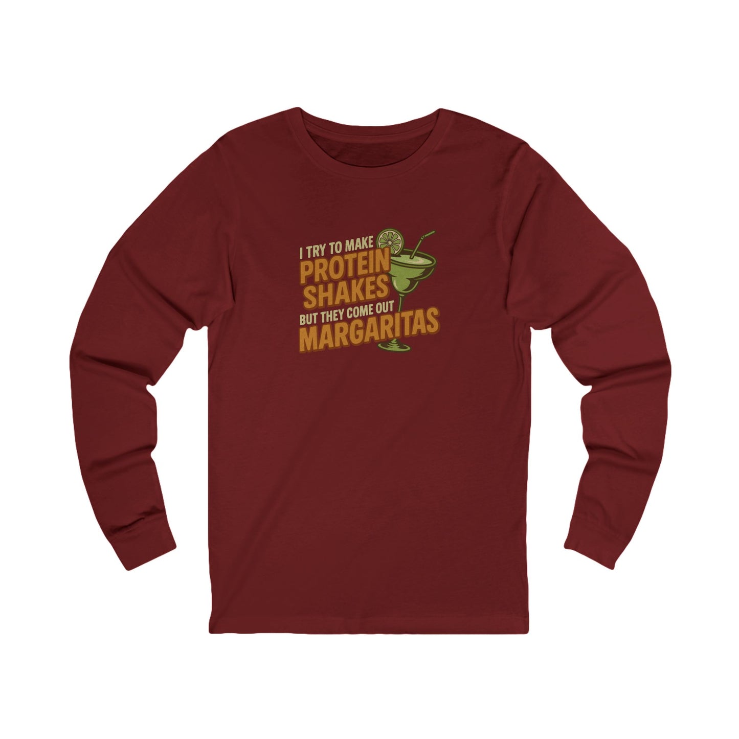 Protein Shakes (Oops, All Margaritas) — Retro Long Sleeve (Dark)
