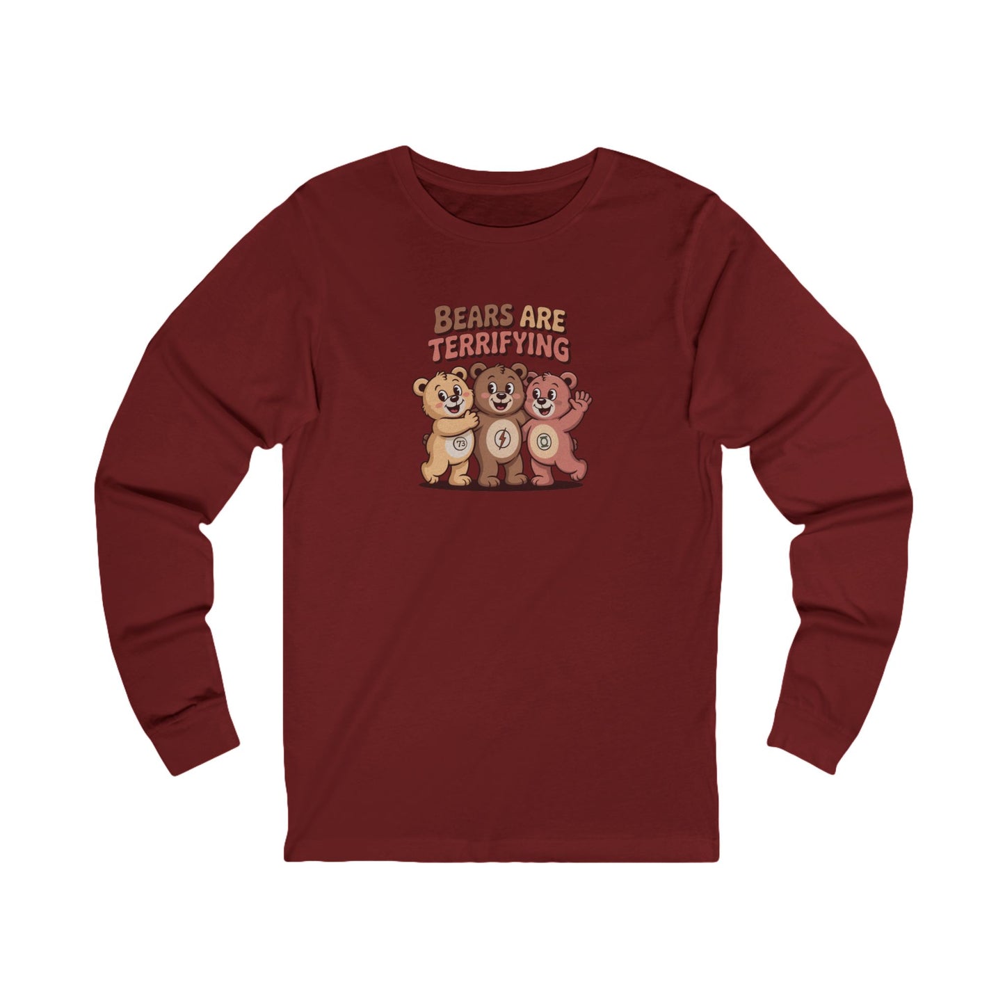 Bears Are Terrifying (Cute Remix) — Retro Long Sleeve (Dark)