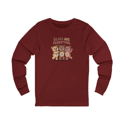 Bears Are Terrifying (Cute Remix) — Retro Long Sleeve (Dark)