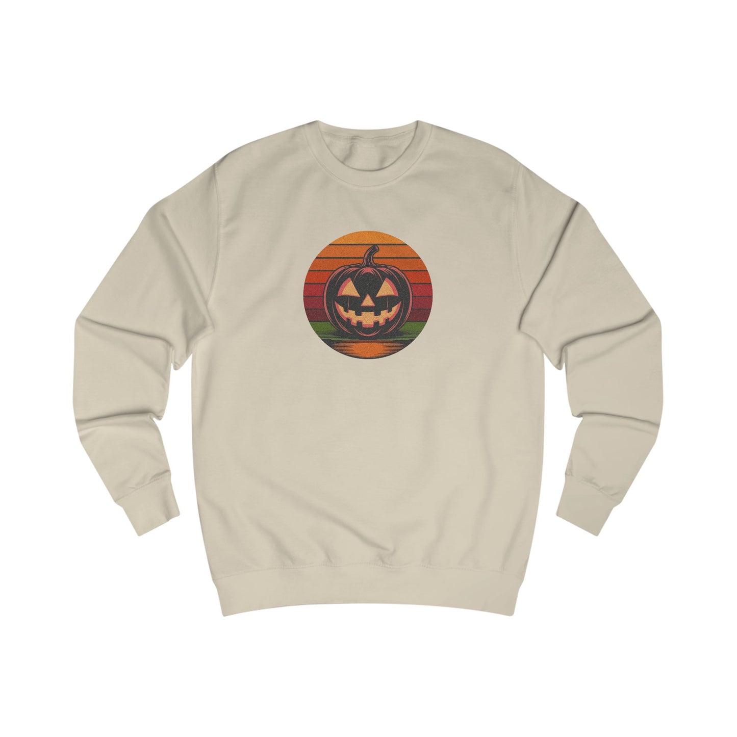Retro Jack: Bold Grin — Halloween Sunset Sweatshirt (Light)
