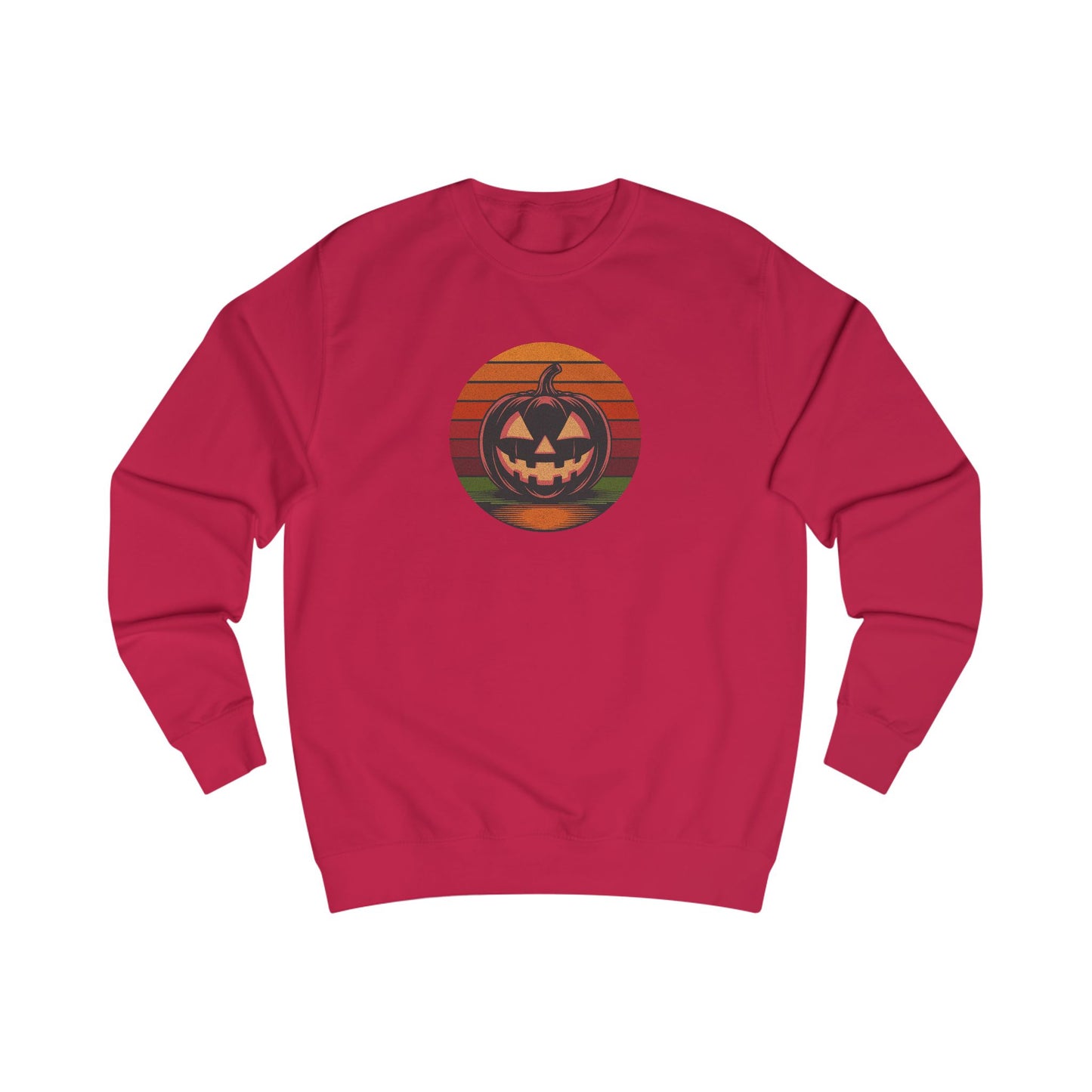 Retro Jack: Bold Grin — Halloween Sunset Sweatshirt (Light)