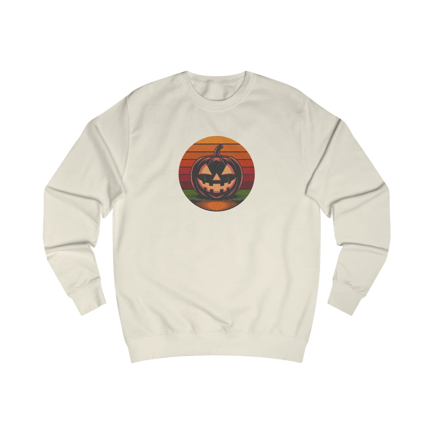 Retro Jack: Bold Grin — Halloween Sunset Sweatshirt (Light)