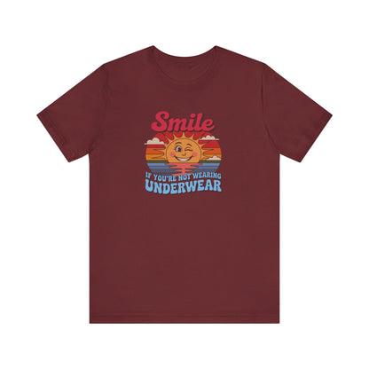 Smile If You’re Not Wearing Underwear — Retro Tee (Dark)