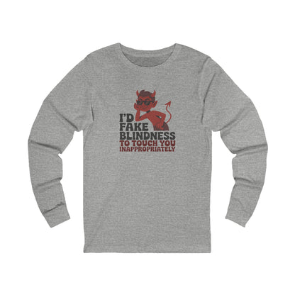 Fake Blindness? The Devil Made Me Do It! — Retro Long Sleeve (Light)