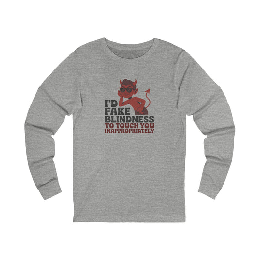 Fake Blindness? The Devil Made Me Do It! — Retro Long Sleeve (Light)
