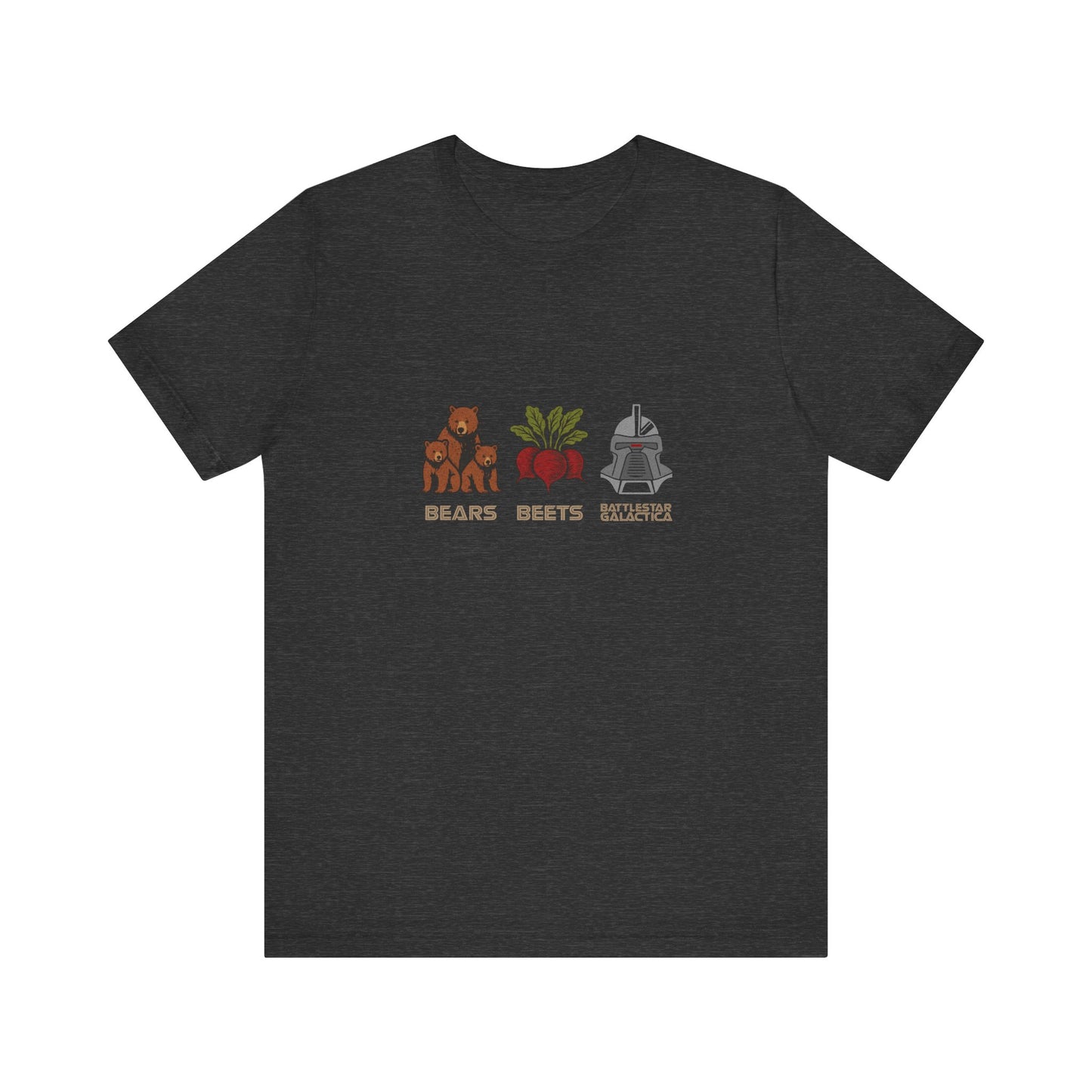 Bears, Beets, Battlestar (Captions) — Retro Tee (Dark)