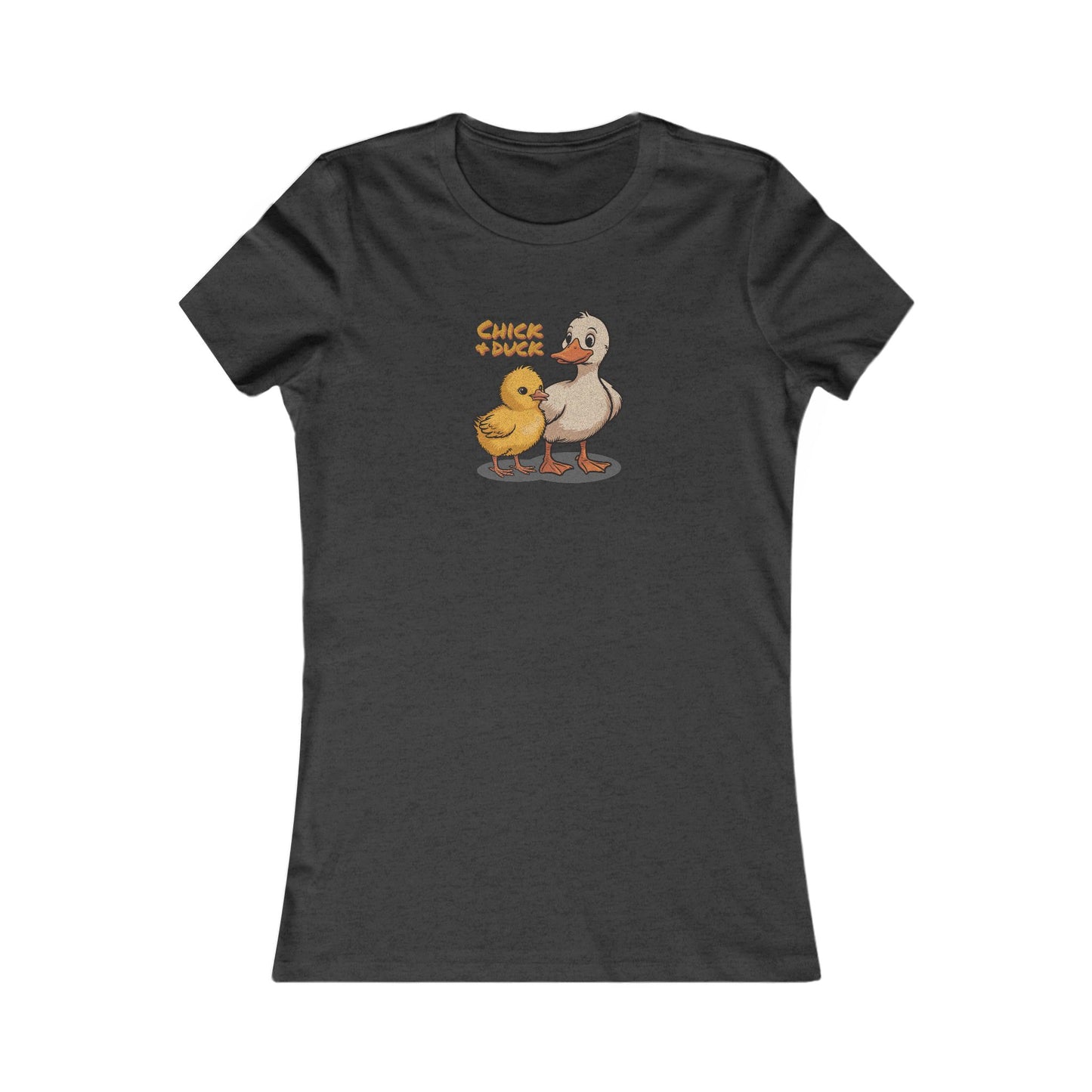 The Chick and the Duck — Friends Retro Women's Tee (Dark)