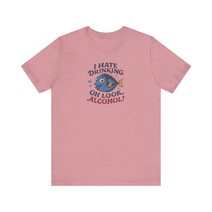I Hate Drinking (Oh Look, Alcohol!) — Forgetful Fish Retro Tee (Light)