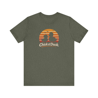 The Chick and the Duck — Friends Retro Tee (Dark)