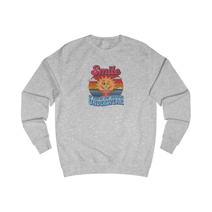 Smile If You’re Not Wearing Underwear — Retro Sweatshirt (Light)