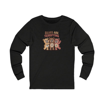 Bears Are Terrifying (Cute Edition) — Retro Long Sleeve (Dark)