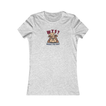 WTF? Where’s the Food? — Bulldog Chef Retro Women's Tee (Light)