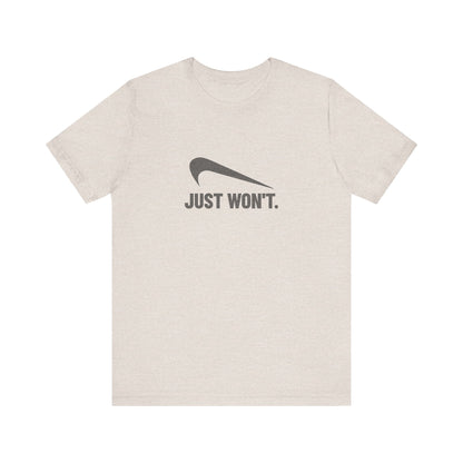 Just Won’t Athletic Parody — Retro Workout Tee (Light)