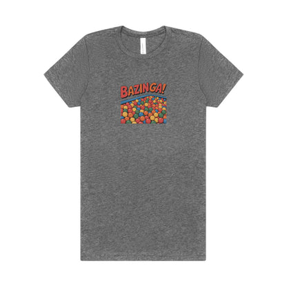 Bazinga! Ball Pit — Big Bang Theory Retro Women's Tee (Light)