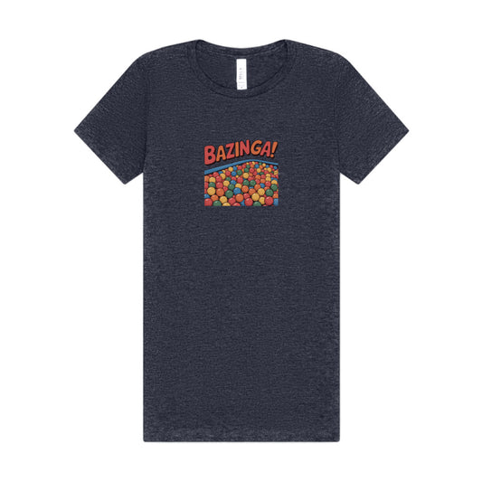 Bazinga! Ball Pit — Big Bang Theory Retro Women's Tee (Dark)