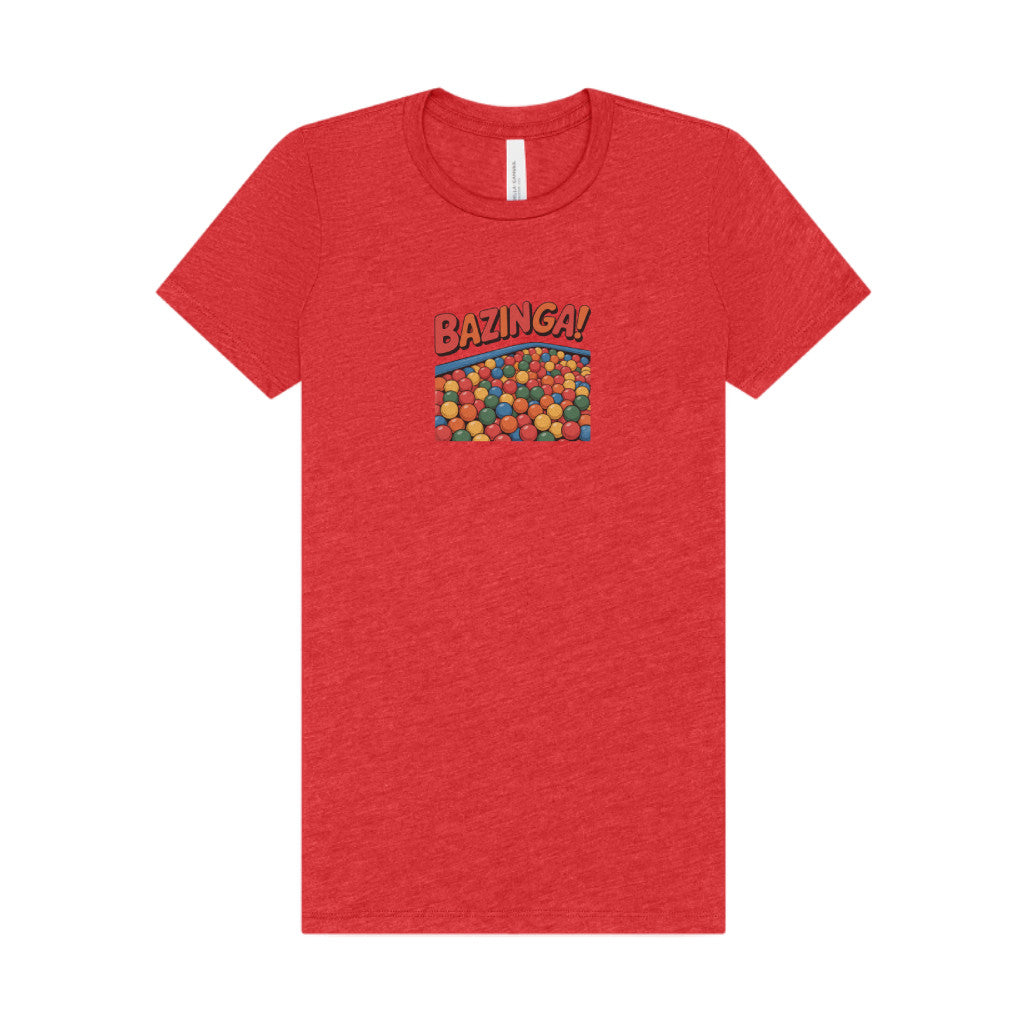 Bazinga! Ball Pit — Big Bang Theory Retro Women's Tee (Light)