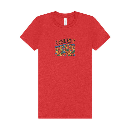 Bazinga! Ball Pit — Big Bang Theory Retro Women's Tee (Light)