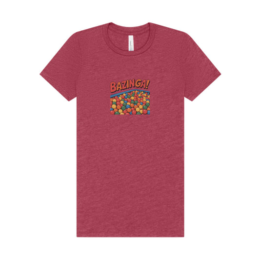 Bazinga! Ball Pit — Big Bang Theory Retro Women's Tee (Light)