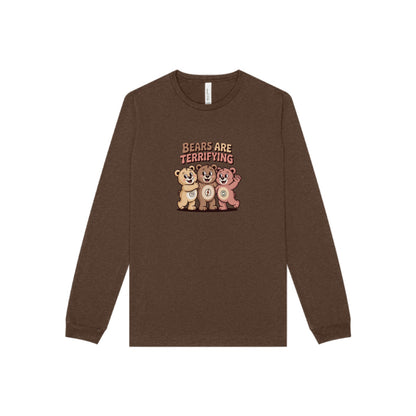 Bears Are Terrifying (Cute Edition) — Retro Long Sleeve (Dark)