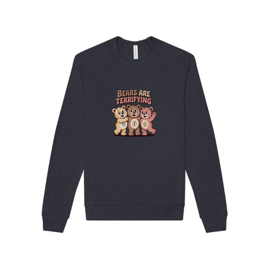 Bears Are Terrifying (Cute Remix) — Retro Sweatshirt (Dark)