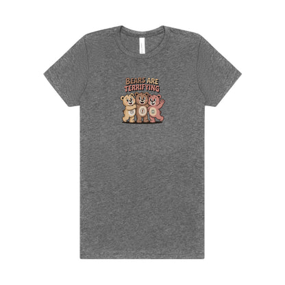 Bears Are Terrifying (Cute Remix) — Retro Women's Tee (Light)
