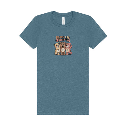 Bears Are Terrifying (Cute Remix) — Retro Women's Tee (Light)