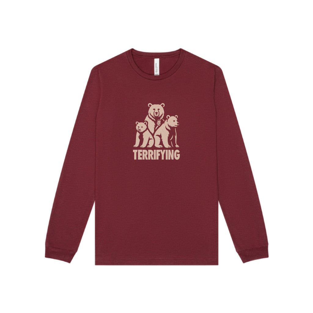 Bears Are Terrifying — Retro Silhouette Long Sleeve (Dark)