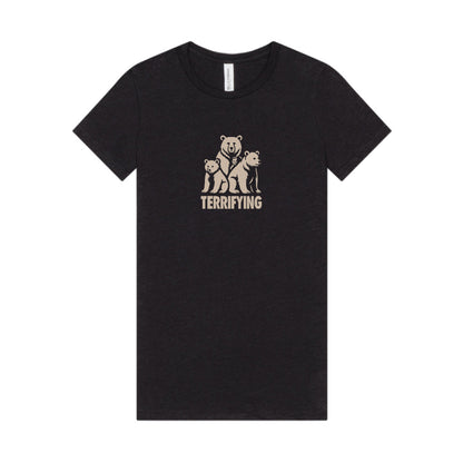 Bears Are Terrifying — Retro Silhouette Women's Tee (Dark)