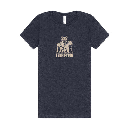Bears Are Terrifying — Retro Silhouette Women's Tee (Dark)