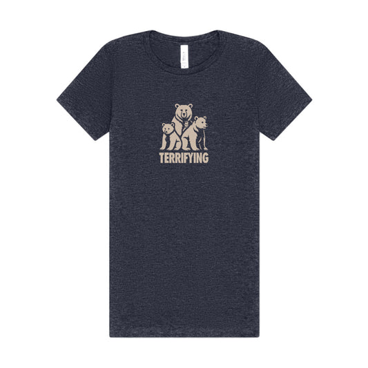 Bears Are Terrifying — Retro Silhouette Women's Tee (Dark)