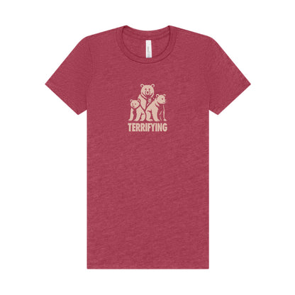 Bears Are Terrifying — Retro Silhouette Women's Tee (Dark)