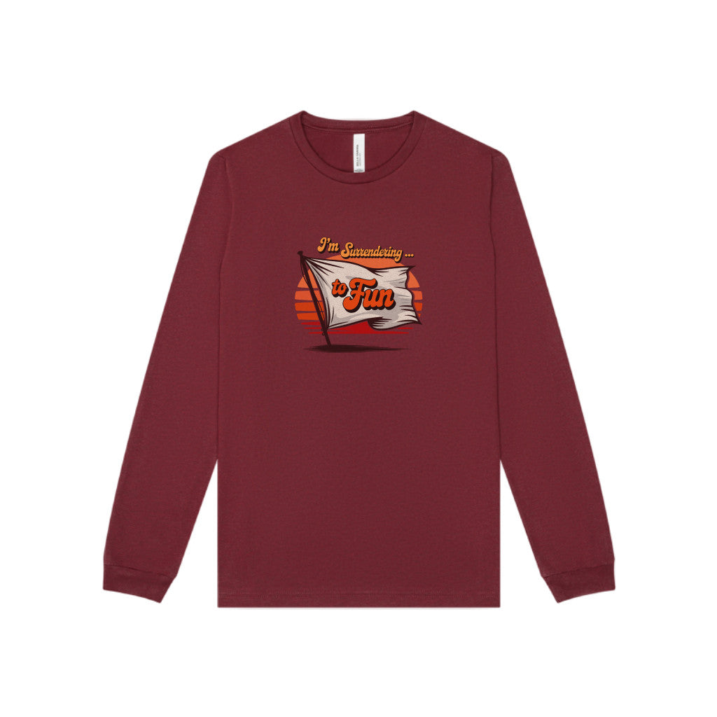 I'm Surrendering to Fun — Fun with Flags Retro Long Sleeve (Dark)