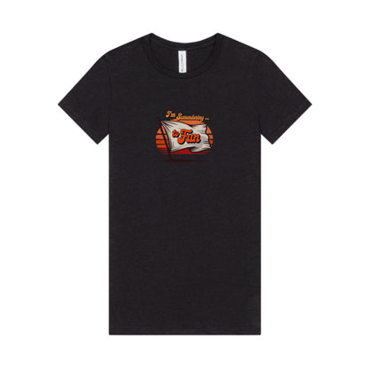 I'm Surrendering to Fun — Fun with Flags Retro Women's Tee (Dark)