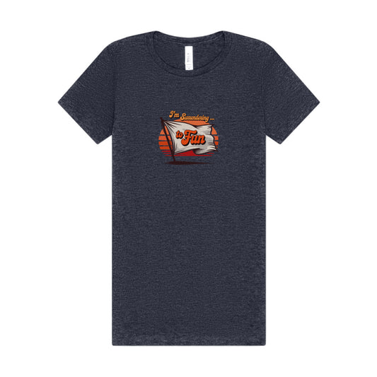 I'm Surrendering to Fun — Fun with Flags Retro Women's Tee (Dark)