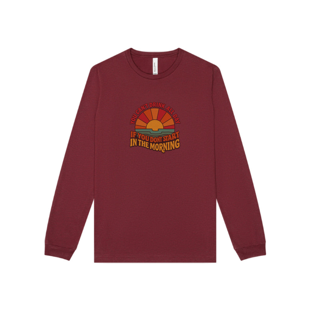 You Can't Drink All Day PSA — Retro Sunrise Long Sleeve (Dark)