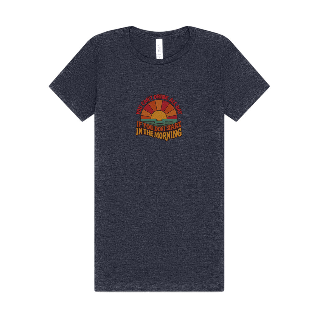 You Can't Drink All Day PSA — Retro Sunrise Women's Tee (Dark)