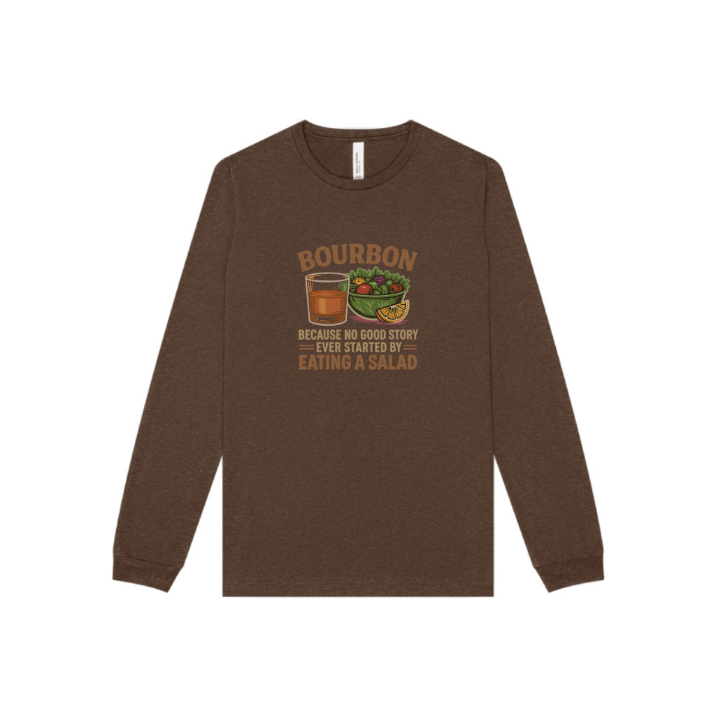 Bourbon > Eating a Salad — Retro Long Sleeve (Dark)
