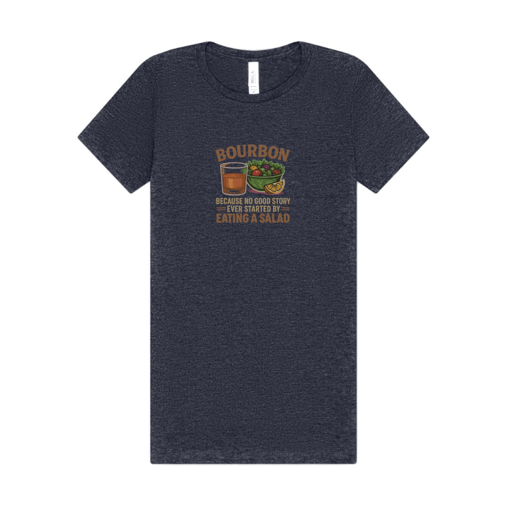Bourbon > Eating a Salad — Retro Women's Tee (Dark)