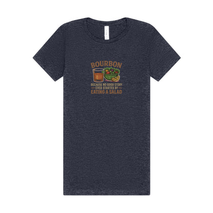 Bourbon > Eating a Salad — Retro Women's Tee (Dark)