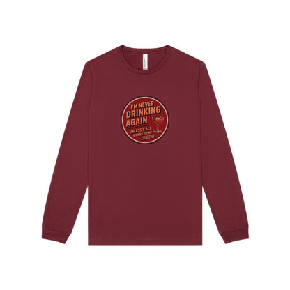 I’m Never Drinking Again (LOL) — Retro Long Sleeve (Dark)